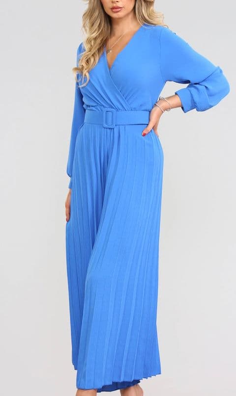 Candy Pleated Jumpsuit Colbolt Blue