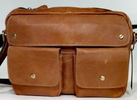 The Tan  Leather Double Pocket