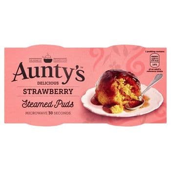 Auntys Strawberry Puddings 2X95g
