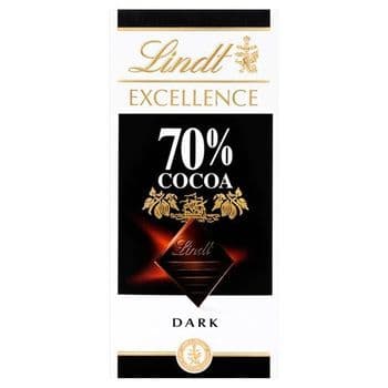 Lindt Excellence Dark 70% Cocoa Chocolate Bar 100G