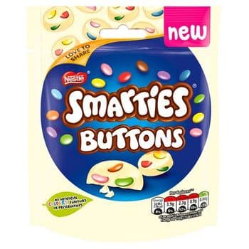 Nestle Smarties Buttons White Chocolate 85G