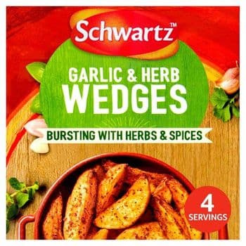 Schwartz Garlic & Herb Potato Wedges 38G