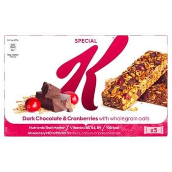 Special K Dark Chocolate & Cranberry Bars 5X27g