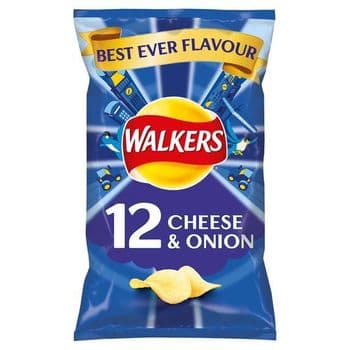 Walkers Cheese & Onion Crisps 12 X 25G
