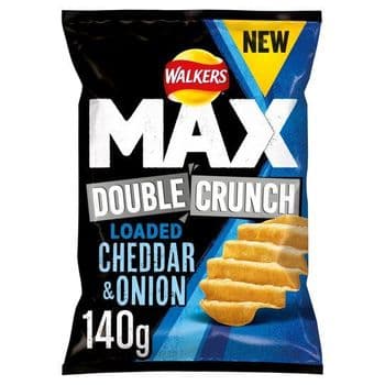 Walkers Max Double Crunch Cheddar Onion 140G