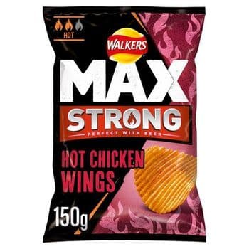 Walkers Max Strong Hot Chicken Wings Crisps150g
