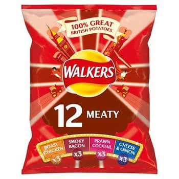 Walkers Meaty Variety Crisps 12X25g