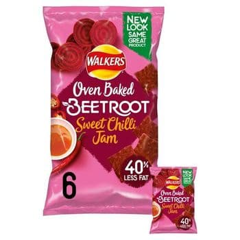 Walkers Oven Baked Beetroot & Sweet Chilli 6X23g