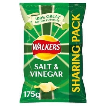 Walkers Salt & Vinegar Sharing Bag Crisps 175G