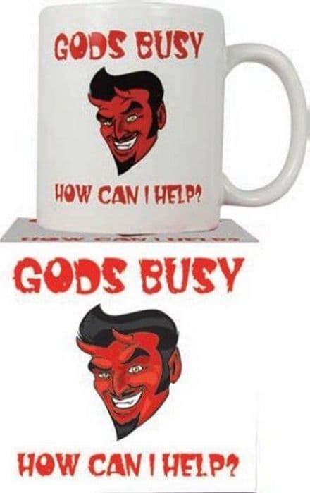 "God's Busy, How Can I Help?" | Coffee Tea Mugs Cool Gift Idea
