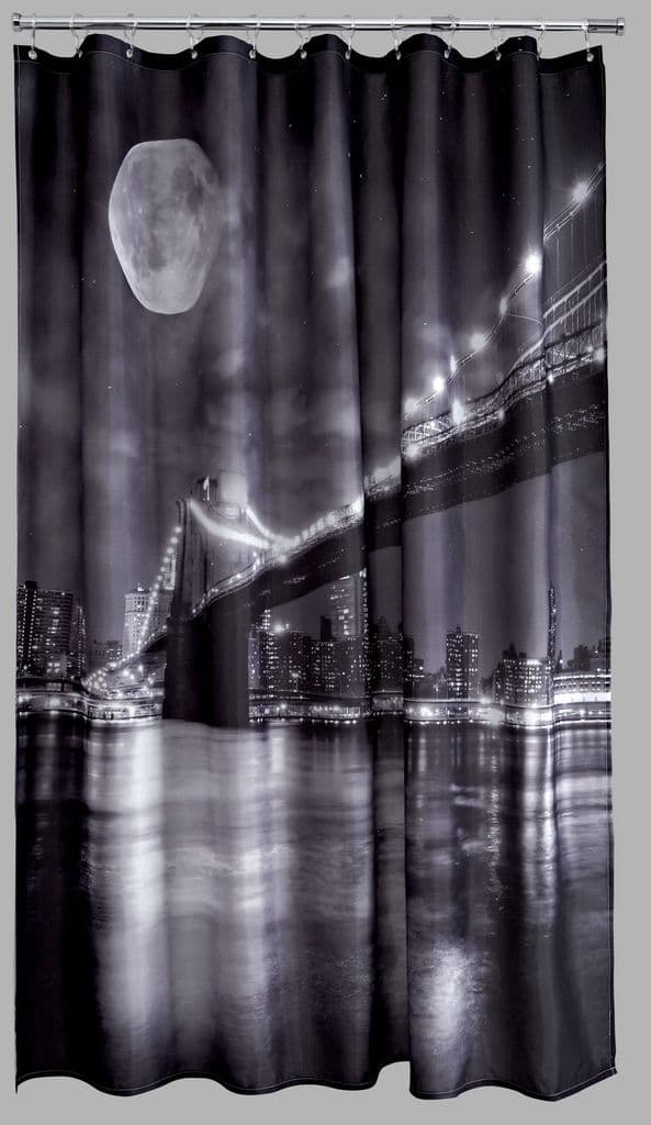 Aqualona Brooklyn Bridge Polyester, Celestial Shower Curtain