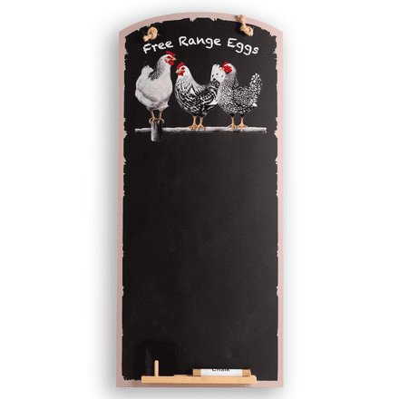 Black & White Chickens Chalkboard