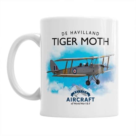 British Aircraft of WWI & WWII Mug:  De Havilland Tiger Moth