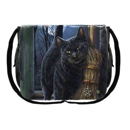 Brush With Magic - Lisa Parker Cat & Broomstick Messenger Bag