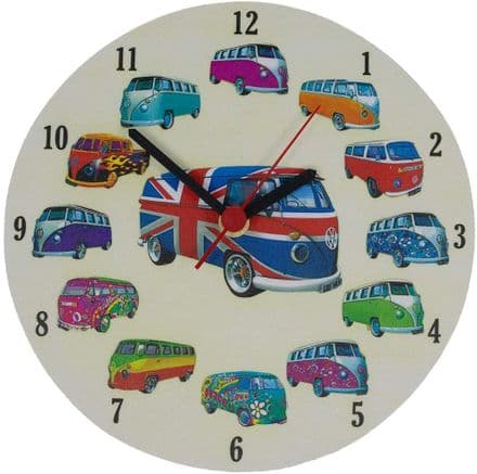 Campervan Collage Wall Clock