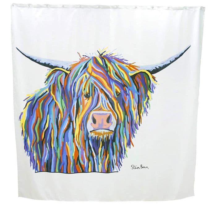 Croydex Steven Brown Angus Mccoo, Highland Cow Shower Curtain Uk