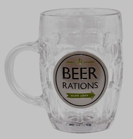 Dad's Army "Beer Rations" Glass Tankard