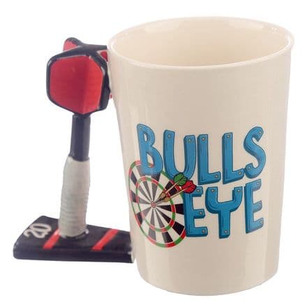Darts Bulls Eye Shaped Handle Mug