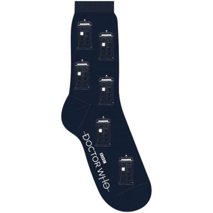 Doctor Who Multi Tardis Design Men's Calf Crew Socks (UK Size 7 - 11)