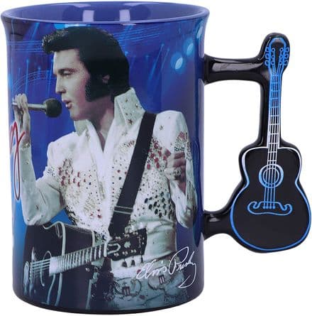 Elvis Presley The King of Rock and Roll Blue Mug