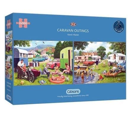 Gibsons  Caravan Outings 2 x 500 Piece Jigsaw Puzzles