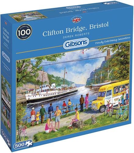 Gibsons  Clifton Bridge, Bristol - with MV Balmoral 500 Piece Jigsaw Puzzle