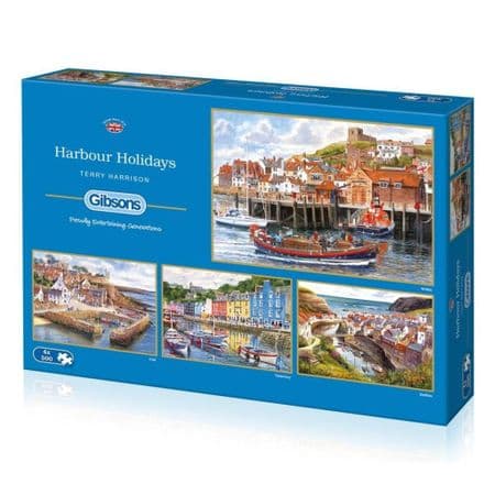 Gibsons  Harbour Holidays  4 x 500 Piece Jigsaw Puzzles