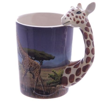 Giraffe Handle Ceramic Mug with Decal