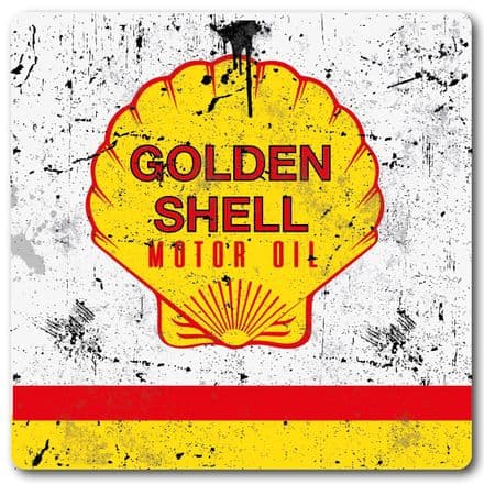 Golden Shell Motor Oil Metal Wall Sign