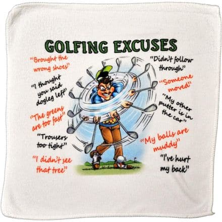 Golf Excuses Microfibre Cleaning Cloth – Golfing accessory for cleaning Golf Balls and Golf Clubs