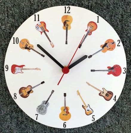 Guitar Collage Wall Clock