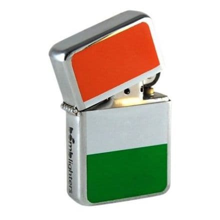Irish Flag Polished Chrome Windproof Lighter