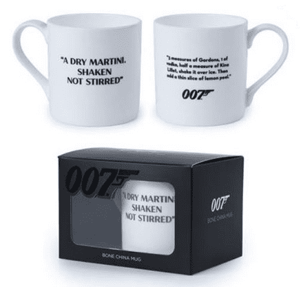 James Bond 007 Martini Recipe Bone China Mug