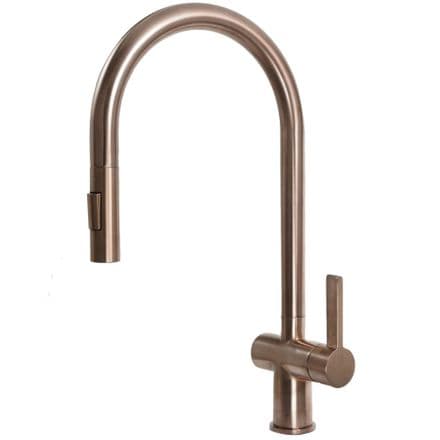 JTP Vos Brushed Bronze Single Lever Pull Out Kitchen Sink Mixer (1)