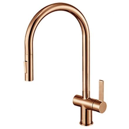 JTP Vos Rose Gold Single Lever Pull Out Kitchen Sink Mixer