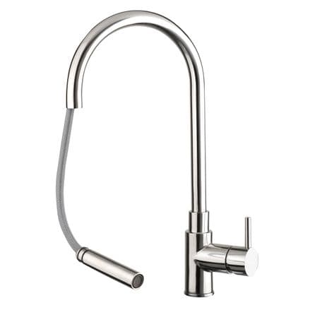 JTP Zecca Stainless Steel Pull Out Sink Mixer ZAS181