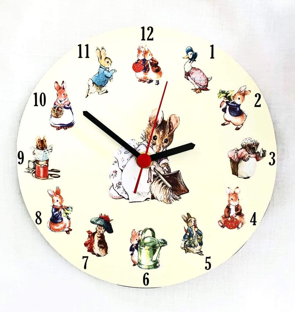 Lark Rise Designs Round Beatrix Potter Peter Rabbit Wall Clock