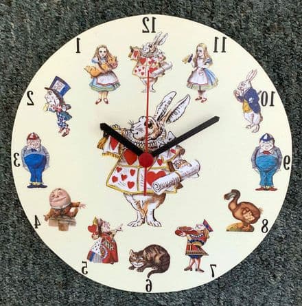 Larkrise Designs Alice in Wonderland Backwards Clock