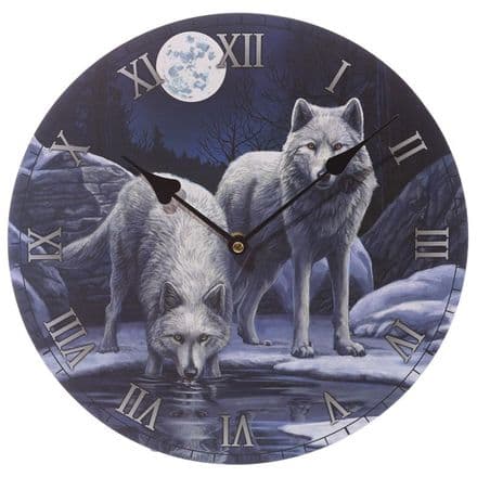 Lisa Parker Warriors of Winter Wolf Picture Wall Clock