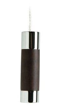 Miller Chrome & Dark Oak Cylindrical Light Pull with Cord