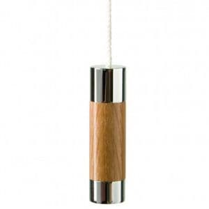 Miller Chrome & Oak Cylindrical Light Pull with Cord