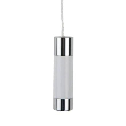 Miller Chrome & White Cylindrical Light Pull with Cord