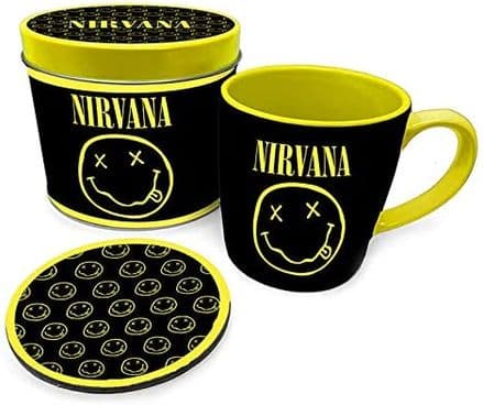 Nirvana (Smiley) Mug & Coaster In Tin