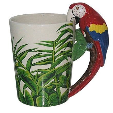 Parrot Shaped Handle Mug with Safari Decal