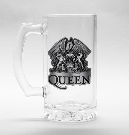Queen Crest Glass Stein