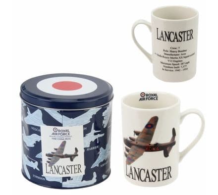 R.A.F. Tin Box Gift Set with Photographic Mug - Lancaster
