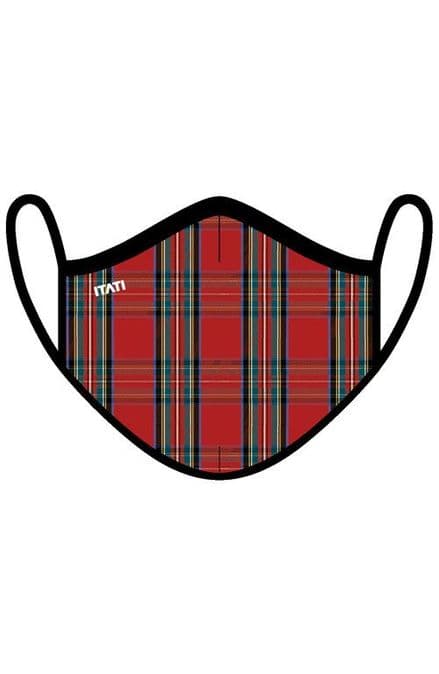 Red Scottish Tartan Face Mask