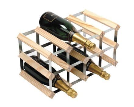 RTA 12 Bottle Assembled Natural Pine Wine Rack WNRK4000