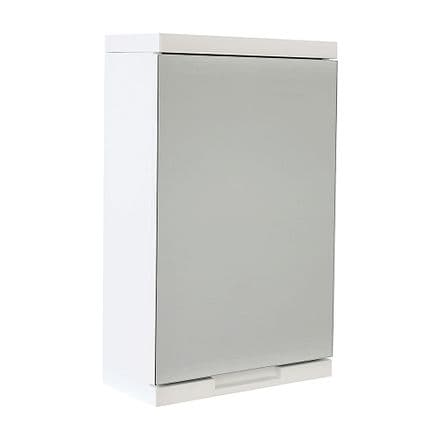 Sleek White Gloss Single Mirror-Door Bathroom Cabinet 260.96.157M