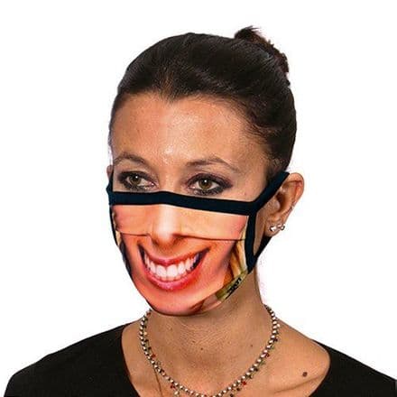 Smiling Woman Trendy Face Mask